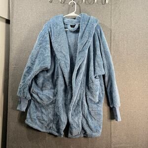 BumbleBella Wellsoft Lite Plush Hooded Lounger Faded Denim XS/S